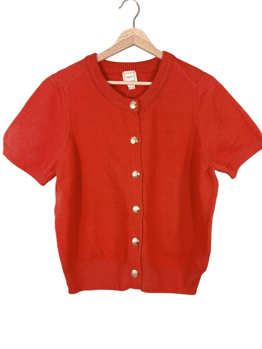 Anthropologie Maeve Short-Sleeve Crew-Neck Cardigan Sweater XL NWT - Picture 4 of 9